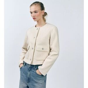 ZARA BOUCLÉ BUTTON JACKET
